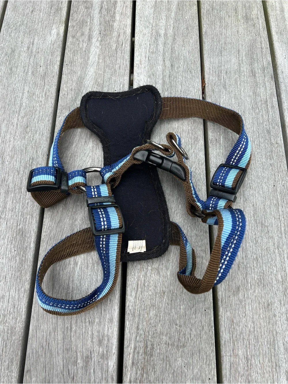 💙🖤Dog Harness Blue and Black Striped high quality